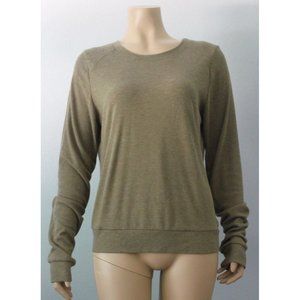 Anthropologie BORDEAUX Open Back Twist Long Sleeve Top, Size Large L 12 14